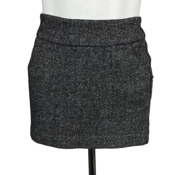 MAISON SCOTCH Wool Blend Skirt Sz 2 Dark Gray - Picture 1 of 4